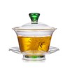 Woonsoon Chinese Glass Gaiwan Traditional Kongfu Tea Cup 170ml,Classic Tea