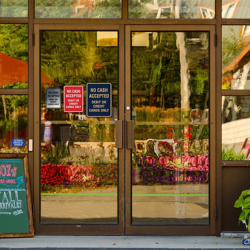 Signs ByLITA Portrait Round No cash accepted debit or credit