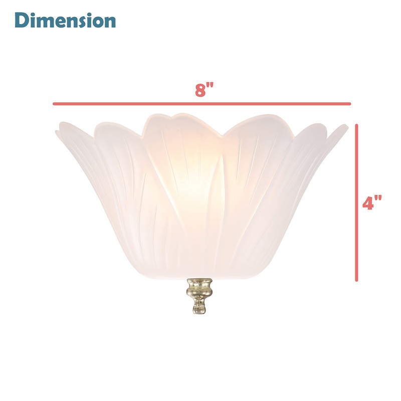 Aspen Creative 28003-15-2, Clip-on Tulip Shade in White Finish, 8"