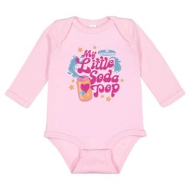 TATY Kids My Little Soda Pop Long Sleeve Baby Infant One Piece Bodysuit 12 Months Light Pink