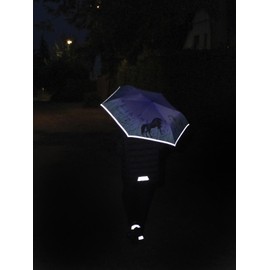 Knirps children's compact umbrella with reflective trim., Wild Horses