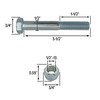 Grade 5 Shear Bolts for Rotary Cutters 1/2" x 3-1/2"