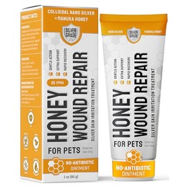 Dog Wound Care with Manuka Honey & Colloidal Silver for Scratches & Skin Irritations – Cat & Dog Hot Spot Treatment Gel Works as Honey Rapid Wound Repair for Horses – Suits All Pets – 2-Oz