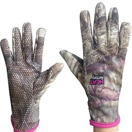 Heat Factory Women's Lightweight Fleece Gloves with Touchscreen Finger Tips and Hand Heat Warmer Pockets, Mossy Oak, Large/X-Large