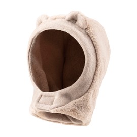 Sterntaler Girls' Striped Scarf Hat - Baby and Children's Hat Made of Warm Microfleece, beige