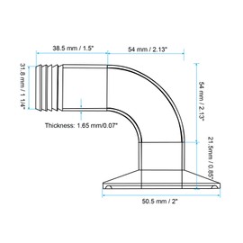 PATIKIL 90 Degree Elbow Tri Clamps Hose Barb, Sanitary Hose Barb Pipe Fitting 1 1/4 in Tube 50.5MM Ferrule (1.5 Tri Clamps) 304 Stainless Steel for Brewery Winery Food Processing Equipment