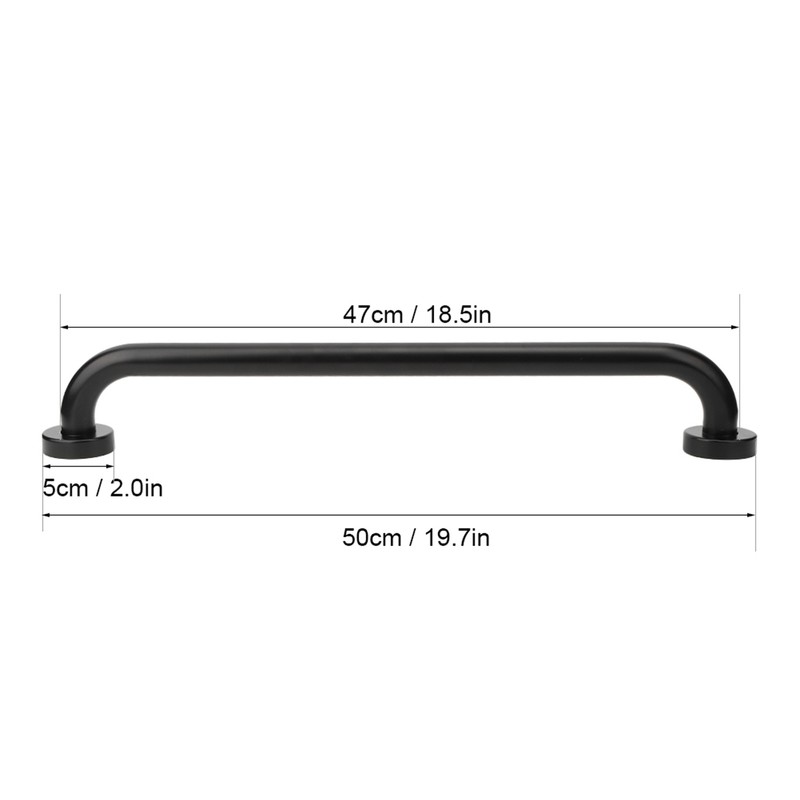 Black Space Aluminum Anti‑Skid Bathtub Handle Handrail Safety Grab Bar