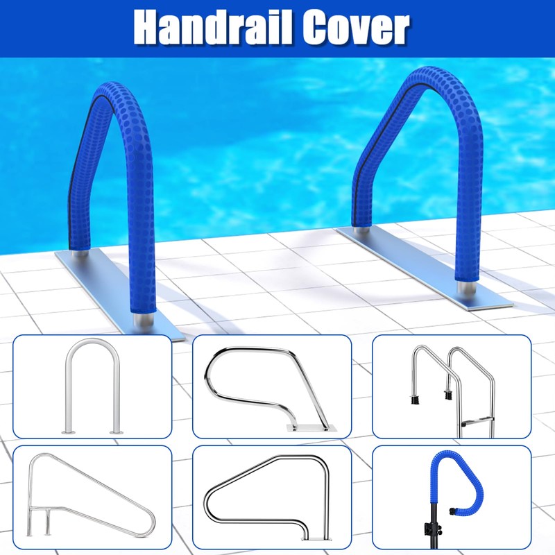 Pool Railing Covers 8ft, Non Slip Pool Handrail Covers with