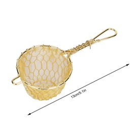 Gold Mesh Tea Infuser Copper Material Tea Strainer with Long Handle Reusable Loose Leaf Teapot Filter for Filter The Tea Dregs and Enhance The Tea Soup(13cm/5.1in)