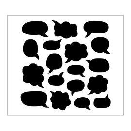 Speech Talk Word Bubbles Stencil 18 Designs Miniatures Minis Multiple 8" x 10" Reusable Plastic Sheet S1280