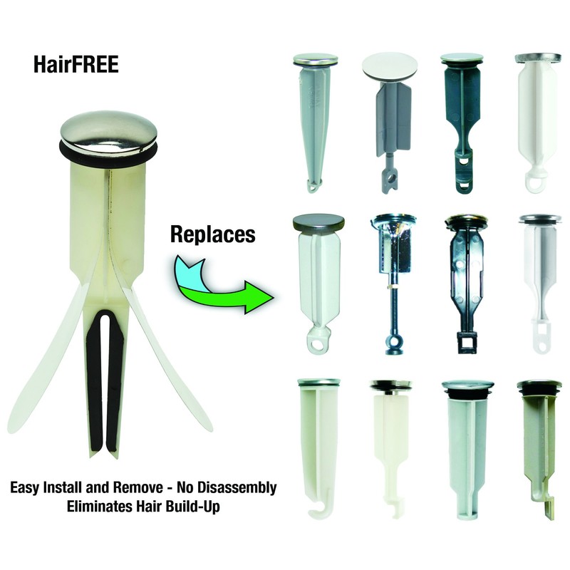 PF WaterWorks HairFREE Universal Never Clog Pop-Up Stopper (Cap Diameter