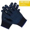 Ecoshine12 Pairs Blue Cotton Work Gloves – Non-Slip PVC Dotted