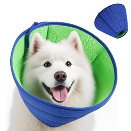 Soft Dog Cone Collar for Dogs After Surgery, Prevent Licking with Dog Bath Brush,Adjustable Neck Recovery Collar for Pets, for Small Dogs with Soft Protect Edge