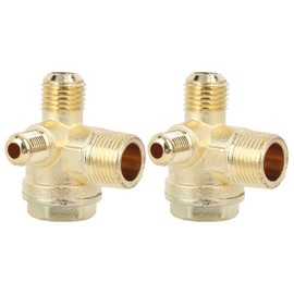 Oumefar 3-Port Air Compressor Check Valve Air Compressor Male Thread Return Valve Replacement Parts Pipe Connection Tool 3 Way Brass