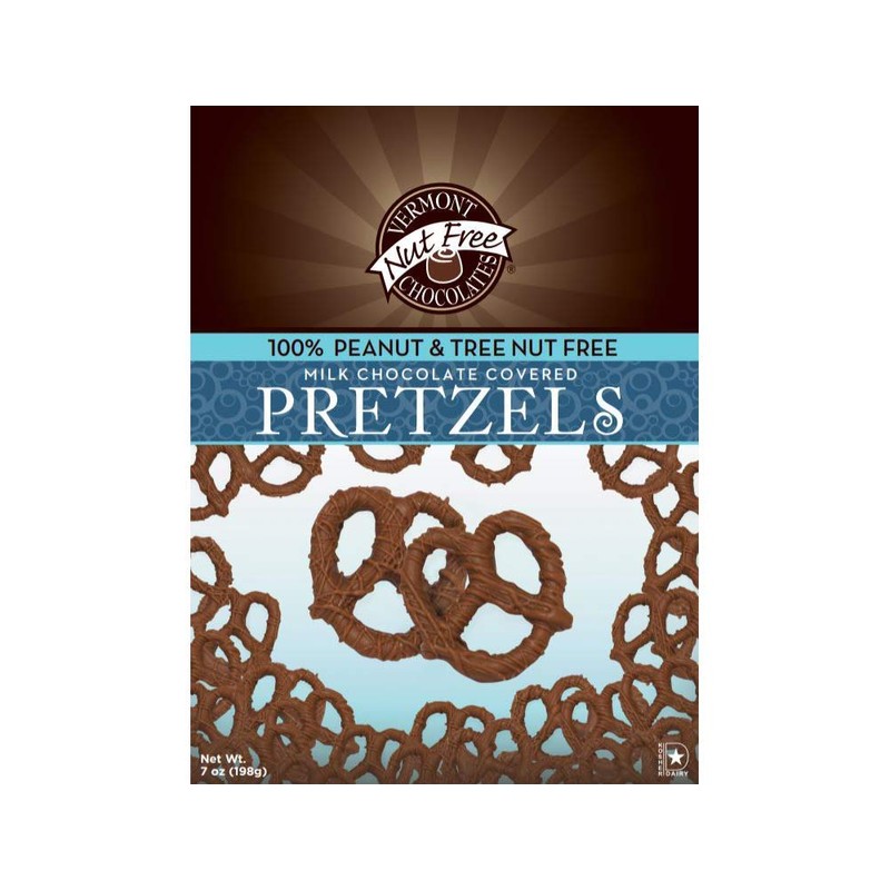 Vermont Nut Free Chocolates Covered Mini Twist Pretzels (Milk Chocolate)