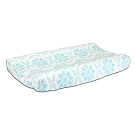 Teal Blue Medallion Design Baby Changing Pad Cover by The Peanut Shell