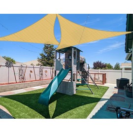 Coarbor 13'x28'x31' Sun Shade Sail Right Triangle Canopy Sunshine Block Heavy Duty Shade Fabric Cover for Outdoor Pergola Yard Patio Deck Carport Garden (Sand)