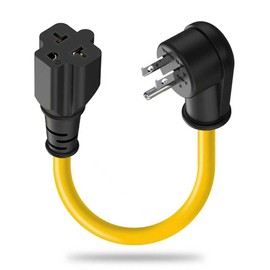 LBSC Heavy-Duty 20 Amp Extension Cord - 12AWG, 1FT NEMA 5-15P to 5-20R/6-15R/6-20R Adapter Cable, 15A/125V Male to 20A/250V Female T-Blade Right-Angle Plug Power Cord for Home & Workshop
