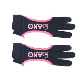 Archery Finger Guard Decorative Portable Three-Finger Glove Serviceable Outdoor Gloves for Youth Adult Beginner,Pink,S