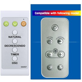 Replacement Remote Control for Rowenta Stand Fan VU5870 VU5870U1 VU5870F0/ 7X0 VU5870G0/7X0 VU5880 VU5880F0/7X0 VU5880F0/CJ0 SS-1810001534 VU5870U1/7X0 VU5870U1/CJ0 VU5870U2/7X0 VU5870U2/CJ0 VU5870U2