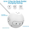 Portable Power Strip Outlet Extender,6-in-1 Charging Station,Wall Plug Extender with