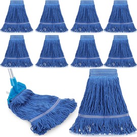 10 PCS 27.6 Inch Commercial Mop Head Refills – Heavy Duty Cotton Replacements for Industrial and Residential Floor Cleaning (Blue)