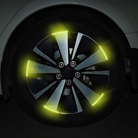 NightStk 20pcs Car Wheel Hub Reflective Sticker Safety Luminous Reflective Stripe Car Tire Rim Sticker Exterior Decoration Universal for Car Vehicle Truck