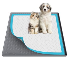 Pee Pad Holder for Dogs,Silicone Dog Puppy Pad Holder, 24 x 24 No Spill Raised Lip High Edge,Portable, Leak-Proof Mat Holder for Dog Training Pads,Square Potty Trays for Home Floor Protection