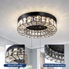 Crystal LED Flush Mount Ceiling Light Fixtures Modern Black LED