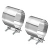 sourcing map 2pcs Exhaust Clamp 3.94" Stainless Steel Lap Joint