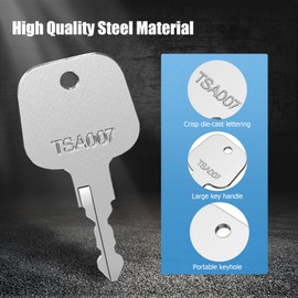 Key for TSA 007, Ancable TSA007 Luggage Keys Compatible with Luggage Suitcase Password Locks Silver