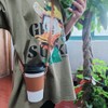 Coffee Cup Holder Crossbody Coffee Cup Sleeve Reusable Leather Cup