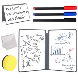 bssmmai Mini Whiteboard A5 24 x 16.5 cm Double-Sided White Board Portable Wipe Clean Desktop Whiteboard Writing Board with 3 Colouring Pencils 1 Sponge and 1 Whiteboard Cloth for Home Office School