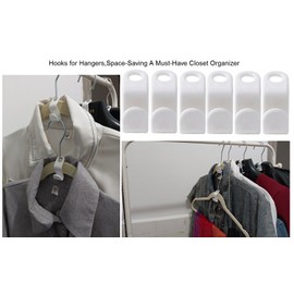 Clothes Hanger Connector Hooks,Space Saving Cascading Hooks,Plastic Mini Connection Hooks,Hanger Extender Clips for Closet Clothes Organizer,Hanger Hooks for Standard Hangers (B White, Pack of 50)