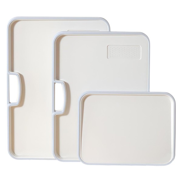 3-Piece Reversible Cutting Boards for Kitchen,Non-Slip Cutting Board Set with