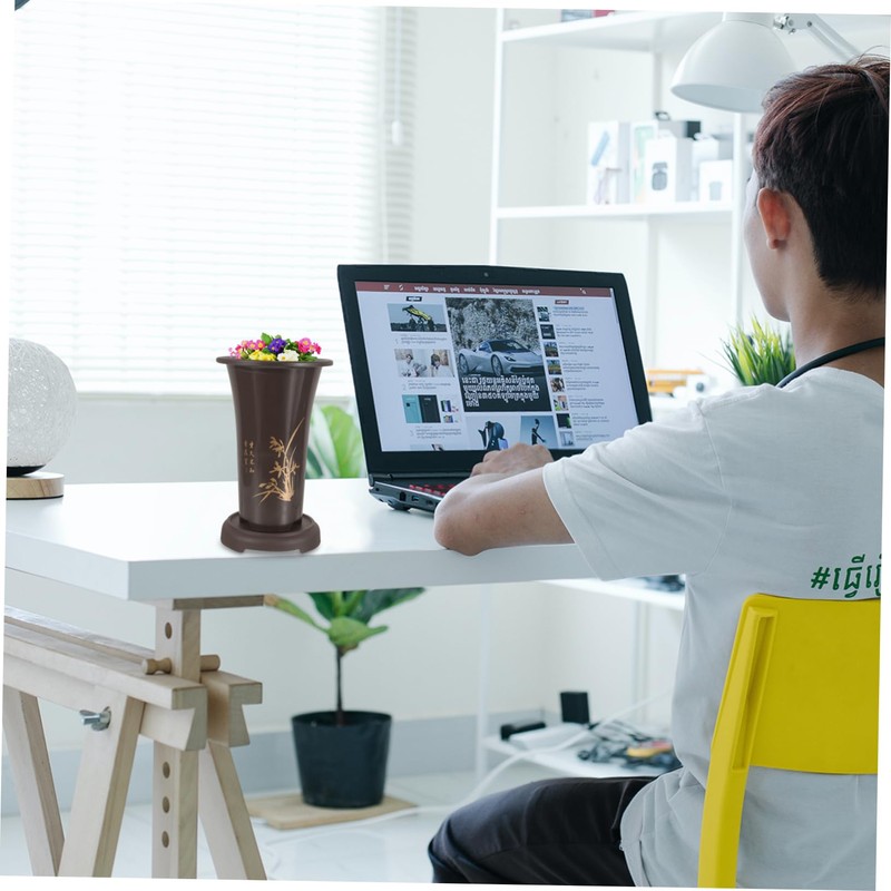 MERRYHAPY 2 Ceramic Orchid Pot Cotta Garden Pots Rustic Decorative