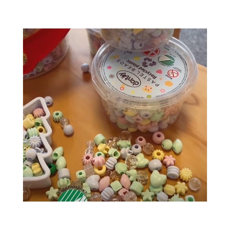 DANTOY 520 Pastel Coloured Craft Beads Recycled Plastic 5911