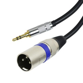 brileze 3.5mm Jack to XLR Cable 1/8 Inch XLR to Mini Jack Cable Aux Stereo to XLR Male Adapter Microphone Cord - 50cm for Speaker Wire, Audio Sound Consoles, Recording Studio, Black