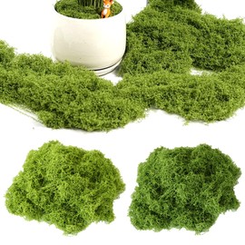 MaNeaz 60 g Moss for Crafts Artificial Moss Moss Craft Artificial Moss Decorative Moss for Decorating Decorative Moss Craft Moss for Aquarium Nativity Model Making (Dark Green 30G + Light Green 30G)