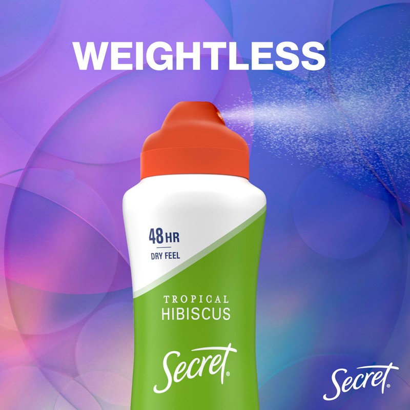 Secret Dry Spray Antiperspirant Deodorant for Women, 48hr Weightless Sweat