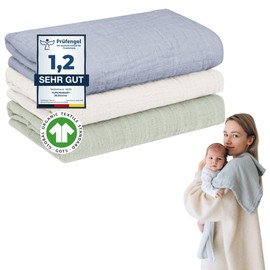 furora BABY Muslin Cloths Baby 80 x 80 cm XL Large (Super Soft Muslin, Organic Cotton, Oeko-Tex 100 + GOTS: Free from Harmful Substances, Muslin Cloths, Baby Burp Cloths, Muslin Nappies, Girls, Boys
