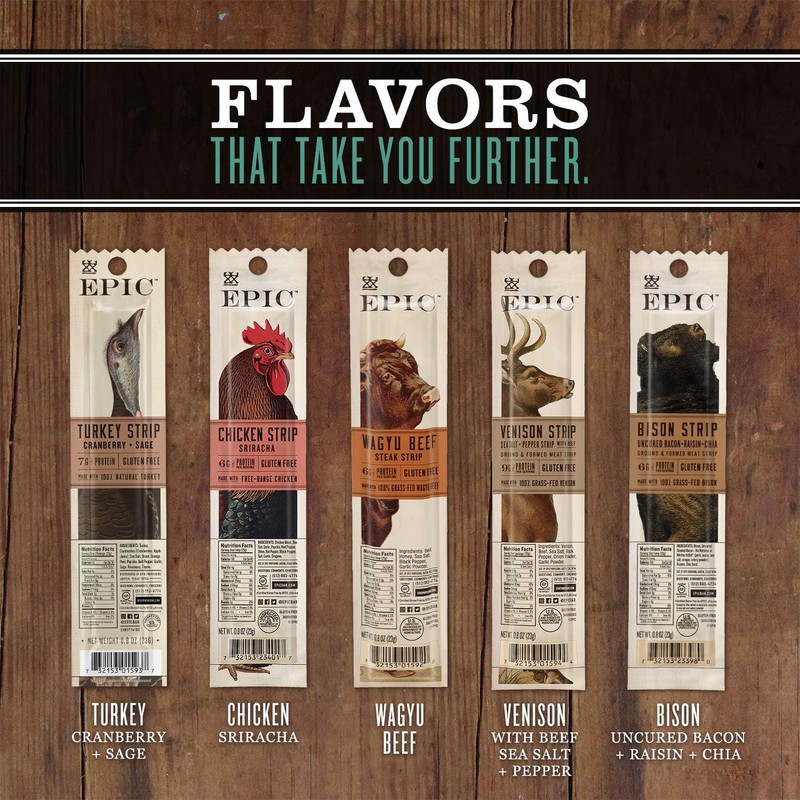 EPIC Snack Strips, Smoked Salmon, Paleo Friendly, 0.8 oz Strips,