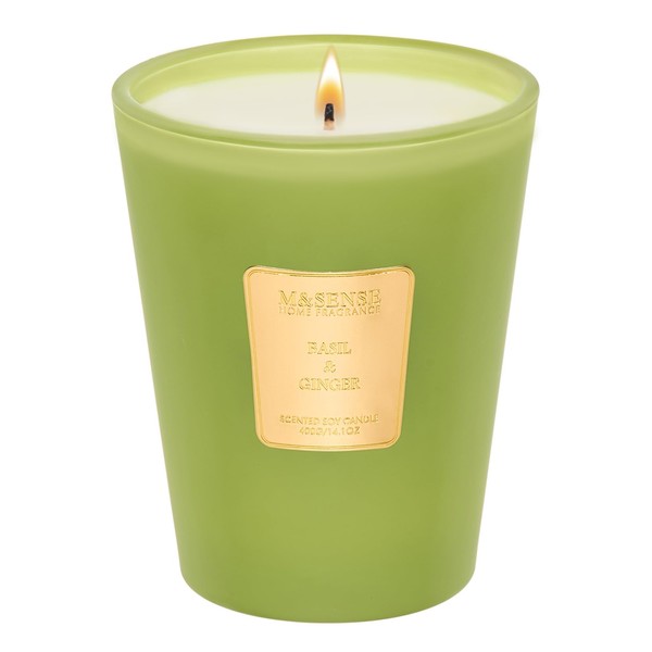 M&SENSE Basil Ginger Scented Natural Soy Wax Candle, 14.1oz 60