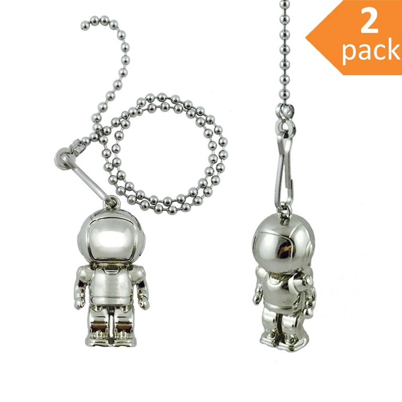 Wayilea Pull String Ceiling Fan Light Extender Chain, Stainless Steel