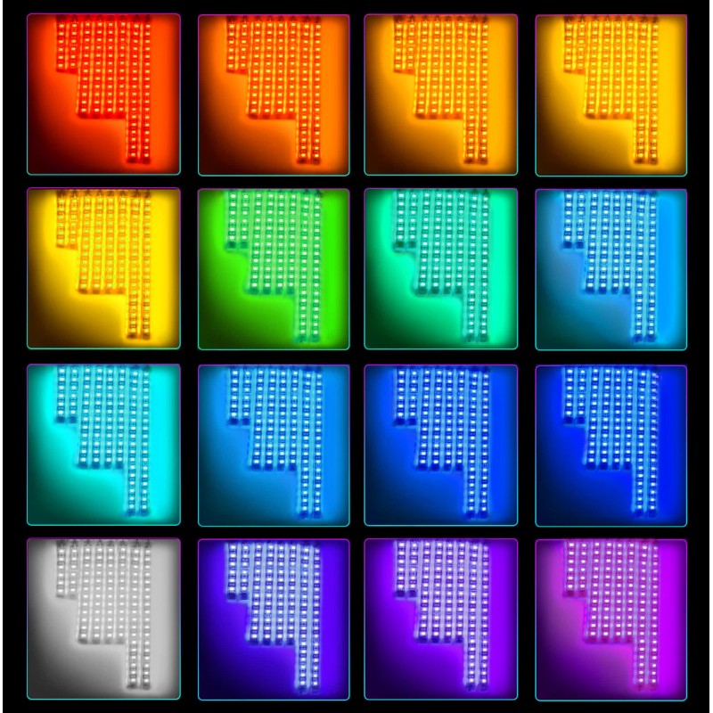 Nilight 12PCS Motorcycle RGB Led Light Kit Waterproof Underbody Light