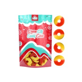 Gummy Peach Rings - Fresh, Soft, and Chewy Sugar Dusted Gourmet Peach Rings Candy Bulk, by Queen City Candy Cave (3 Pound)