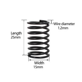 MACHSWON Compression Spring for Home, Machinery, Industrial, Screen Doors, Lawn Mowers, Spring Steel Compressed Spring 15mm OD 1.2mm Wire Size 25mm Free Length, 20pcs