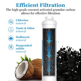 Vegebe Inline Water Filter for Ice Maker, Refrigerator, Under-Sink Reverse Osmosis Water System, Post Activated Carbon Water Filter Replacement Cartridge with 1/4-Inch Compression-Connect (Pack of 2)