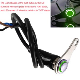 Gebildet Universal 5A/12V Momentary Stainless Steel Green LED Motorcycle Switch ON-Off Handlebar Adjustable Mount Waterproof Switches Button