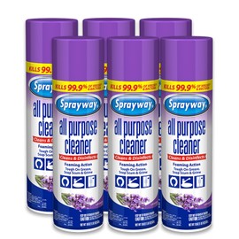 Sprayway All Purpose Cleaner with Lavender Scent, 19oz, Pack of 6 | Foaming Action, Clean, Disinfect, Deodorize | Tough on Grease, Soap Scum, Grime | EPA Approved, Kills 99.9% of Viruses & Bacteria